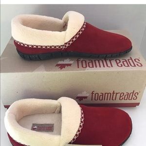 New Foamtreads Canada Dinali Women Winter Shoes Slip Tribal Lined Leather Red 5
